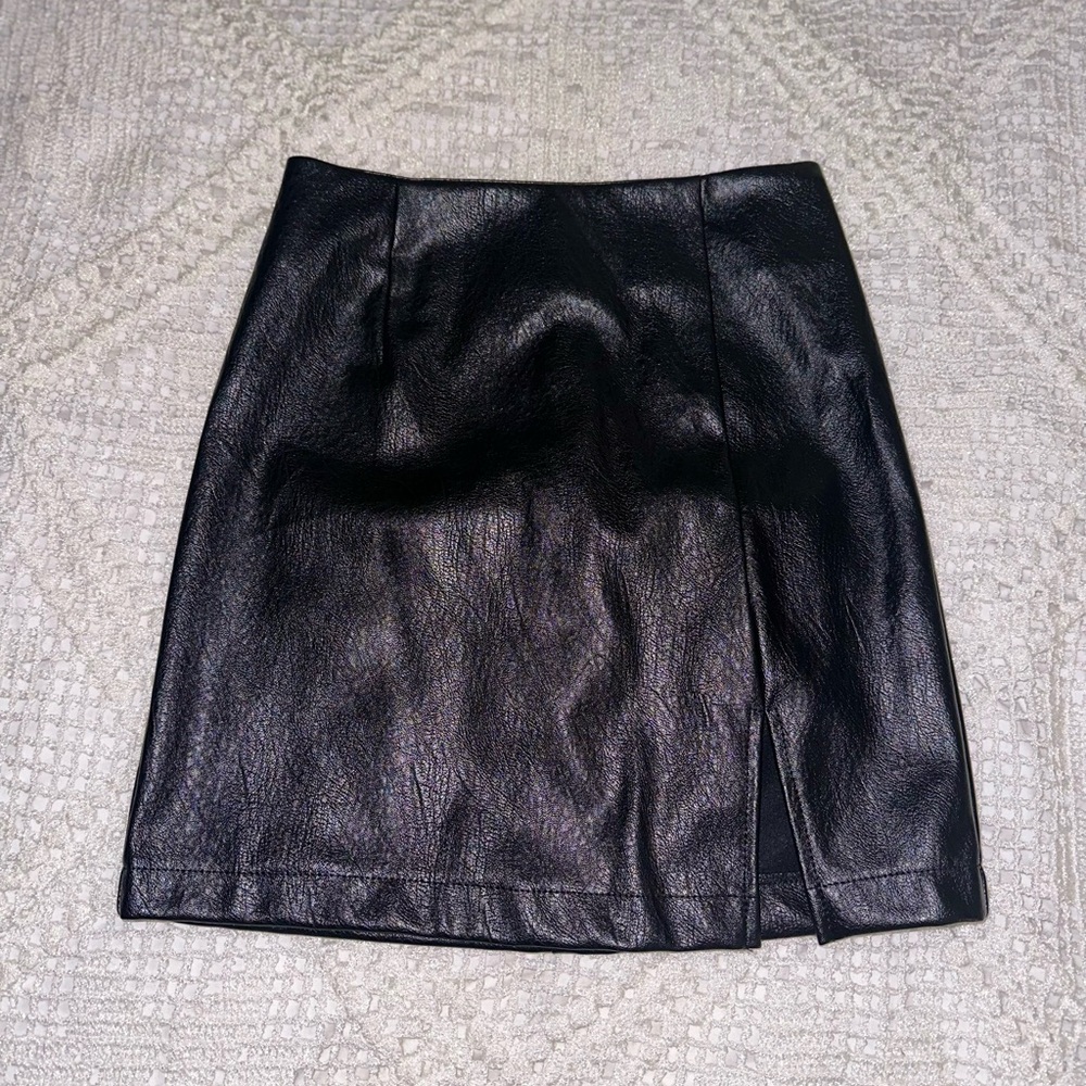 NWOT Faux Leather Mini Skirt